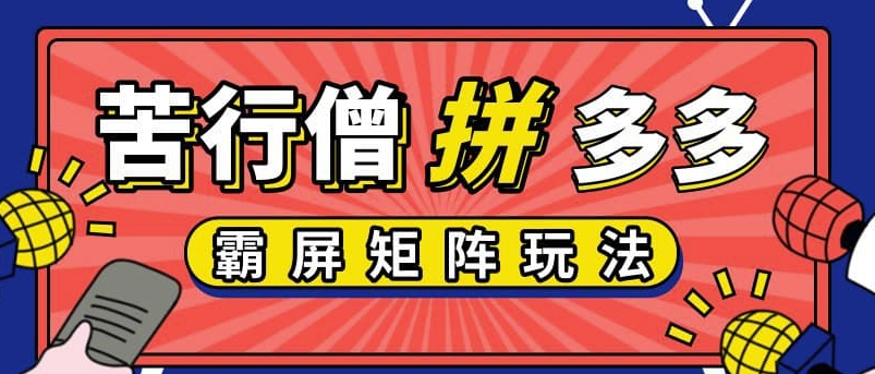 售价399元苦行僧-拼多多店铺运营实操-低价引流实操技巧-拼多多霸屏矩阵玩法