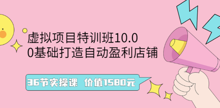 虚拟项目特训班-0基础打造自动盈利店铺-36节实操课-爱分享资源网