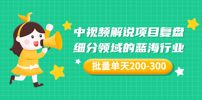 一篇付费文章-视频评论项目复盘-细分领域蓝海行业每天分批200-300营收-爱分享资源网