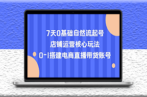 店铺运营核心玩法_从0-1搭建电商直播带货-资源网站