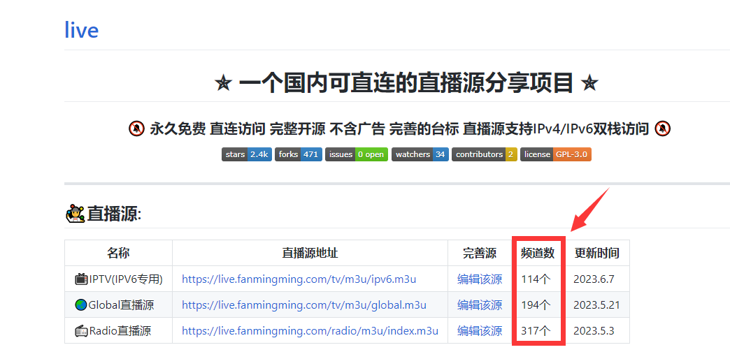 live：一个国内可直连的直播源分享项目-资源网站