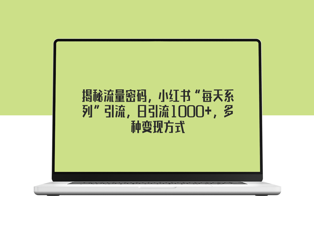 小红书“每天系列”引流密码_日均引流1000+_多种营销变现-资源网站