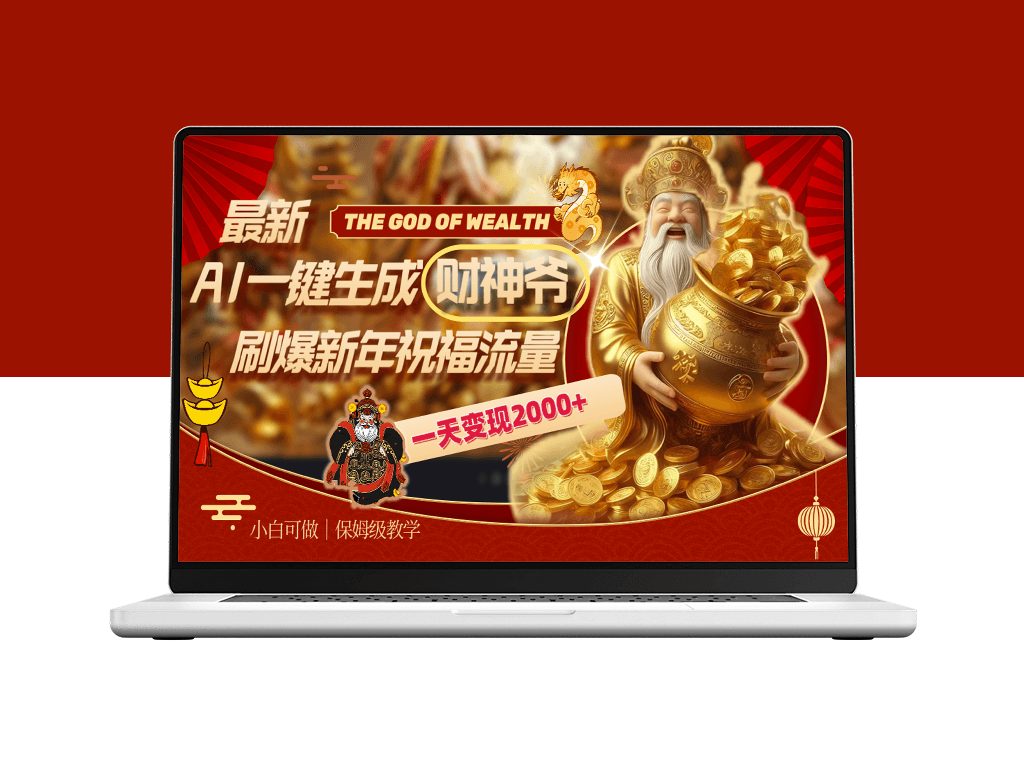 一键生成财神爷_引流新年祝福_日赚2000+