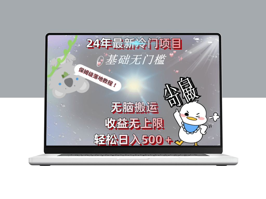 24年最具潜力的低风险项目_日入500＋_保姆级实操指南-资源网站