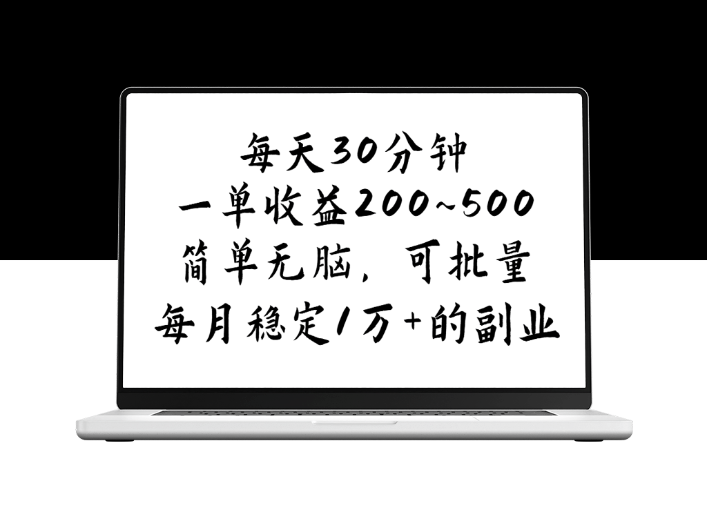 每日30分钟赚取200~500元_简单高效_可大规模扩展_月入1万-资源网站