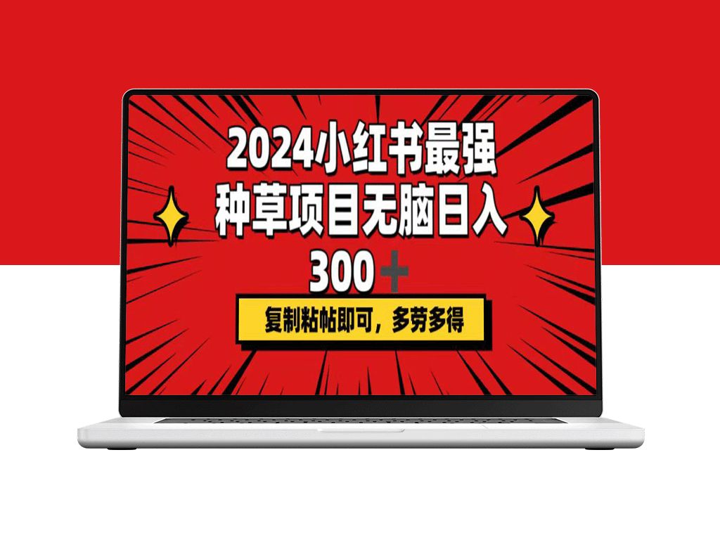 2024小红书赚钱新风口：复制日赚300+_行动越快收益越高-资源网站