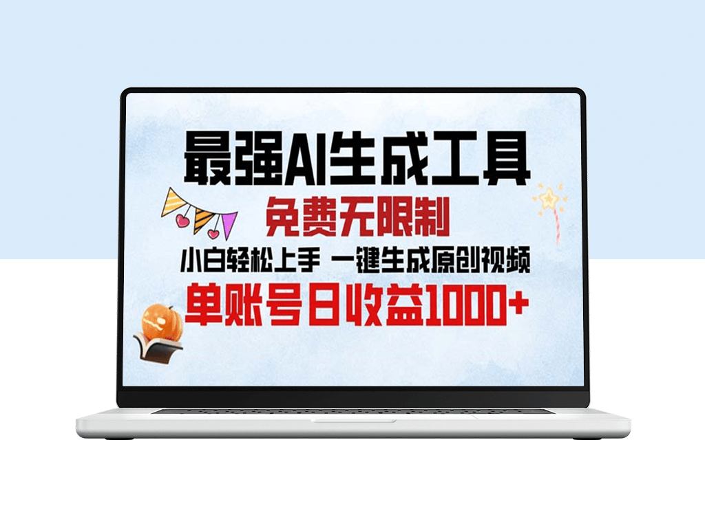 最强AI视频生成工具_零基础轻松上手_免费无限制打造原创视频_日收翻倍-资源网站